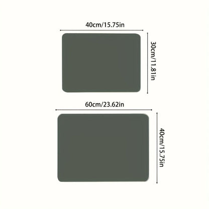 Kitchen Mat, 40x60cm Black Microfiber Dish-Drying and Laundry Counter Pad with Machine-Wash Care