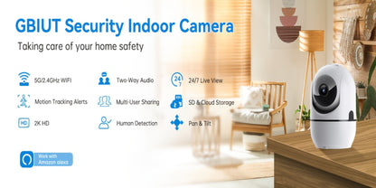 Security Camera 4MP Indoor Model with Dual-Band WiFi, 360 Pan-Tilt, Color Night Vision and Two-Way Audio