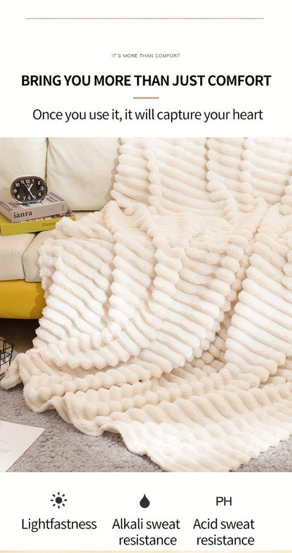 500gsm Heavy Plush Blanket – Ultra Thick Soft Warm Fluffy Blanket for Bed, Sofa & Travel, Baby to Double Size, 5 Colors