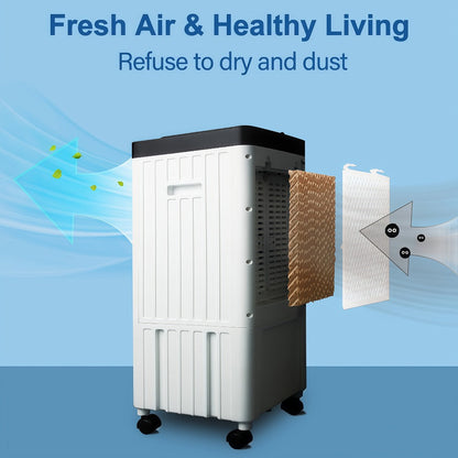 Portable Air Conditioner Evaporative Air Cooler with Remote, 40Hrs Cooling, 2.6 Gal Tank, 3 Speeds, Windowless AC Unit for Room, Personal Space Cooler Fast Cooling