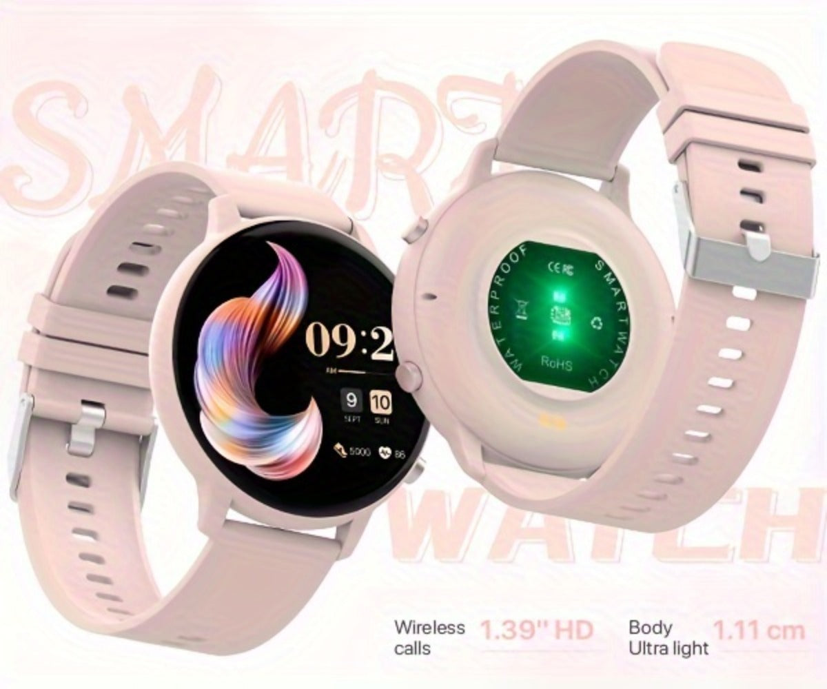 Smartwatch – Voice Assistant for Women 1.39" Full Touch – Siri & Google, Wireless Calling, 100+ Sport Modes, Fitness Tracker, Weather…