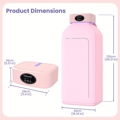 Portable Clothes Dryer with Tall Foldable Fabric Cabinet in Pink, Khaki or Purple Checkout Colors