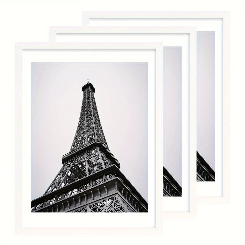 Three-Piece 12 x 16-Inch Wall Picture Frame Set in Black, White, Gold and Four Wood-Tone Finishes