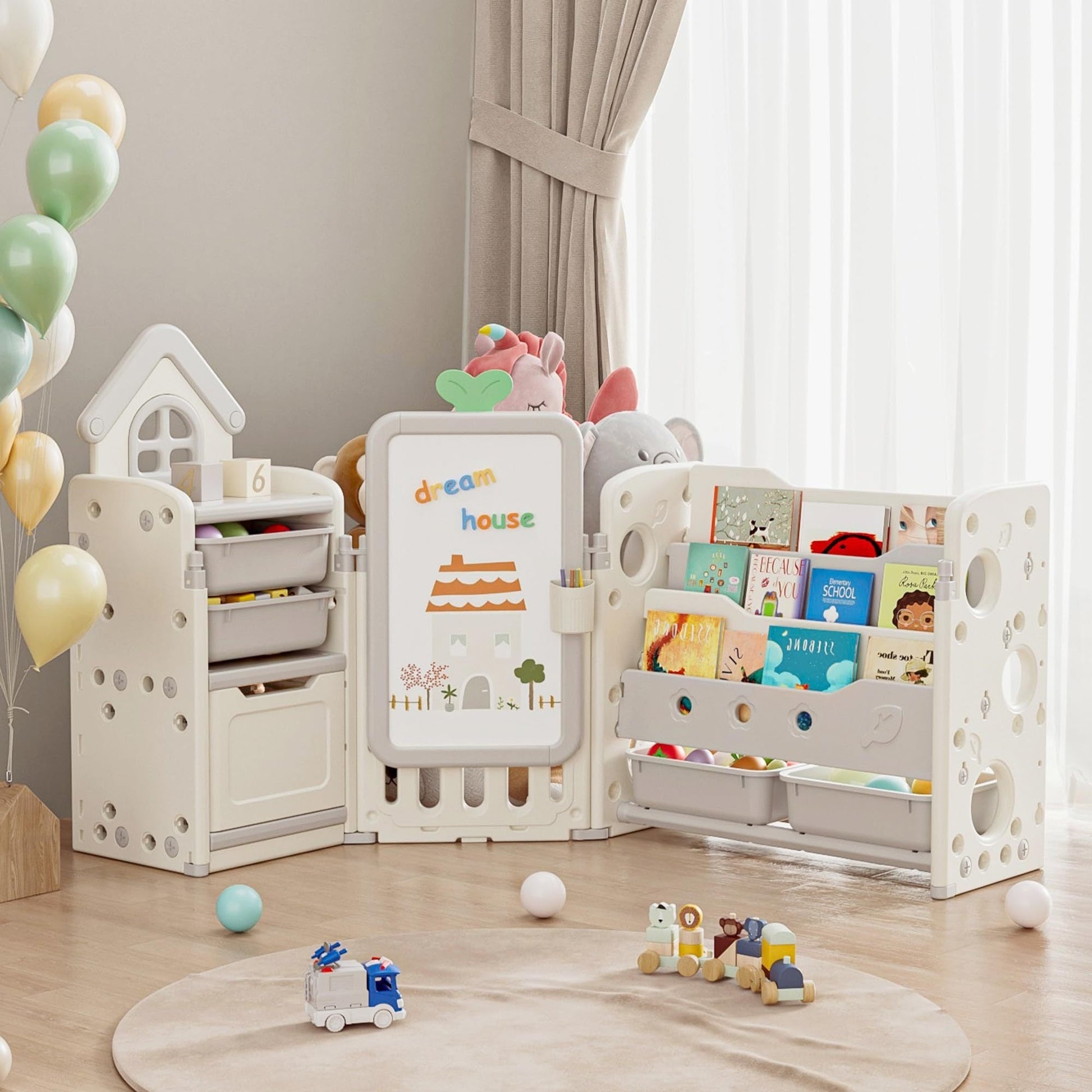 Kids Toy Organizer shown in the Beige, 3 In 1 option