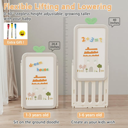4-in-1 Kids Toy Organizer with Removable Storage Bins and Building Block Surface detail image - detail view 8