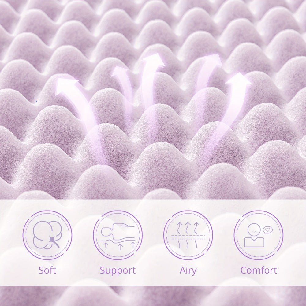 4-Inch Mattress Topper with Memory Foam, Bed Mattress Pad for Bedroom detail image - detail view 8