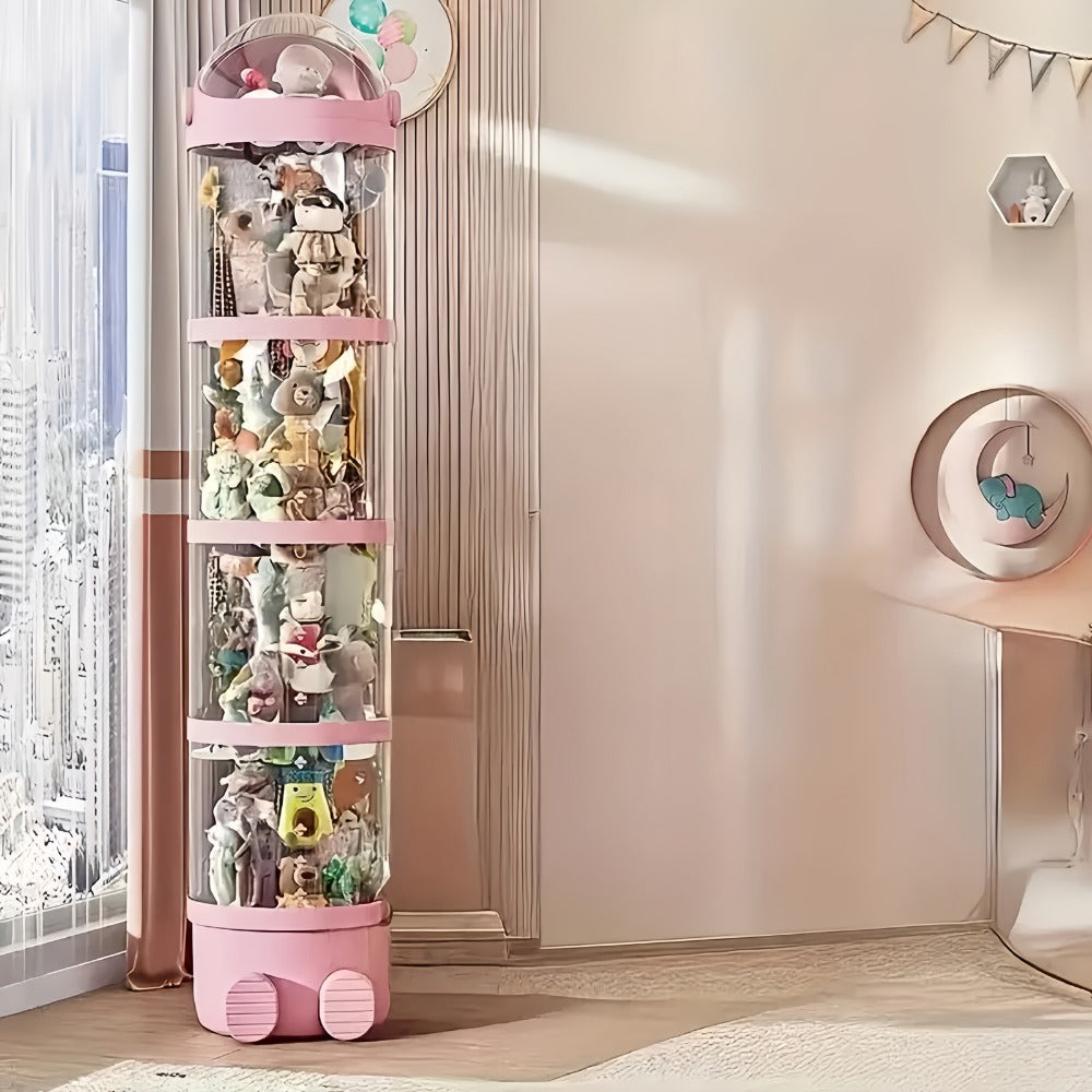 4-Layer Clear Stuffed Animal Storage Tower, Vertical Toy Storage for Kids' Room detail image - detail view 4
