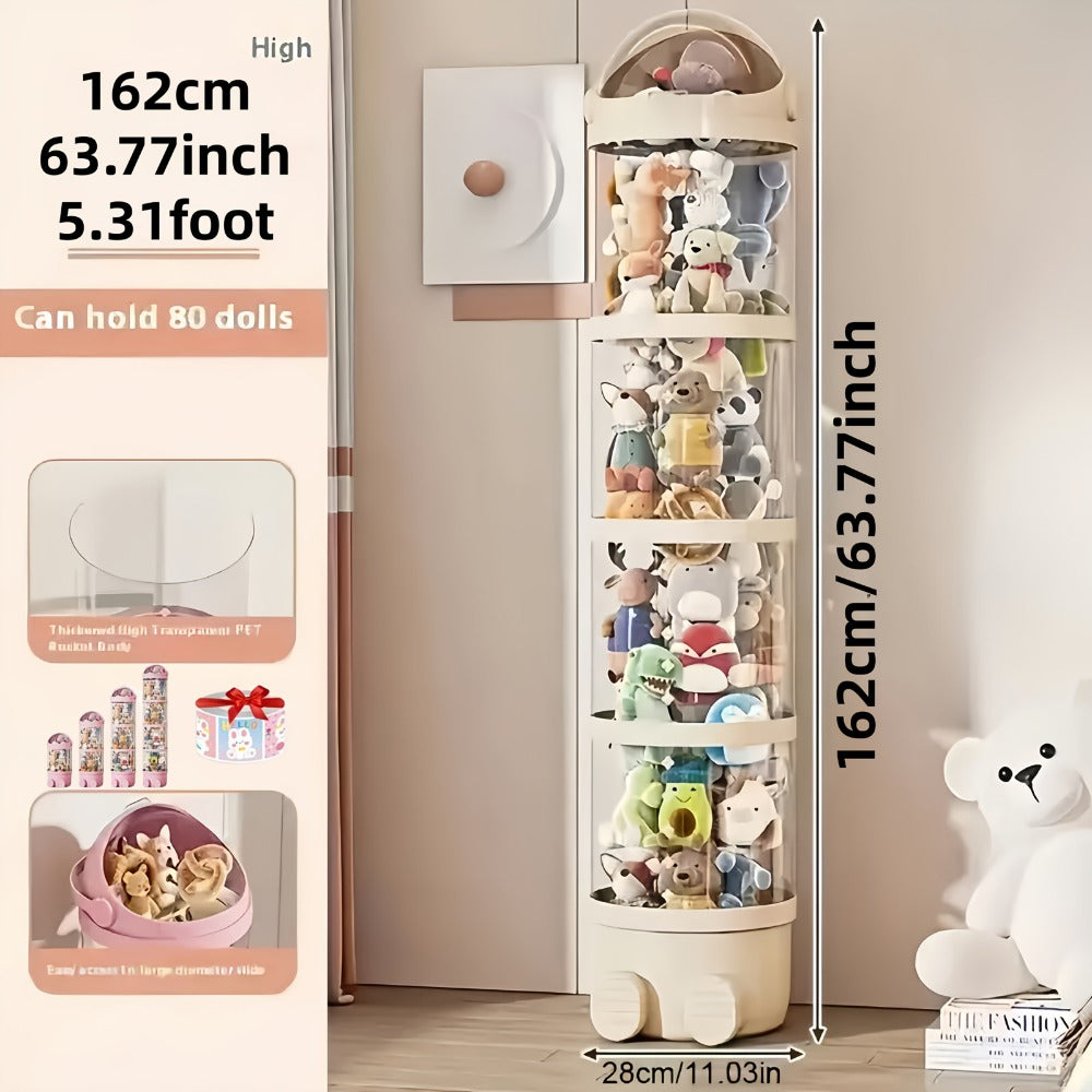 4-Layer Clear Stuffed Animal Storage Tower, Vertical Toy Storage for Kids' Room detail image - detail view 5