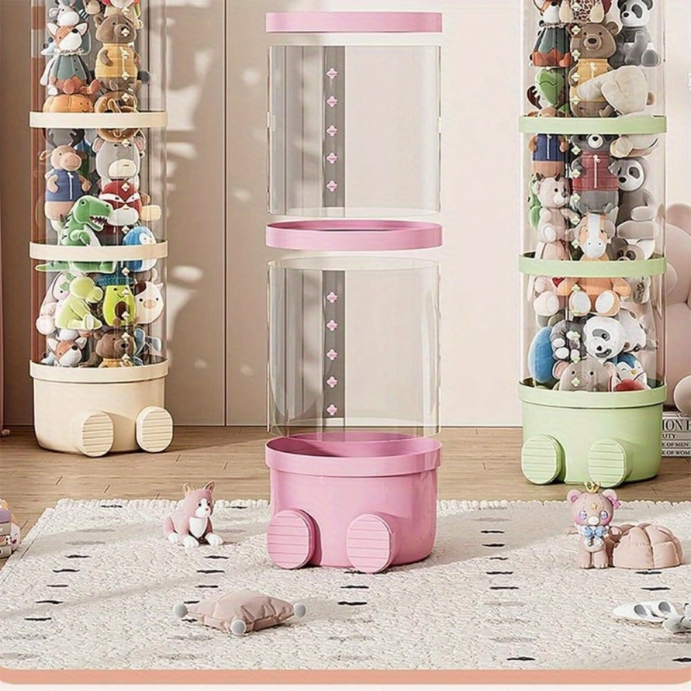 4-Layer Clear Stuffed Animal Storage Tower, Vertical Toy Storage for Kids' Room detail image - detail view 6