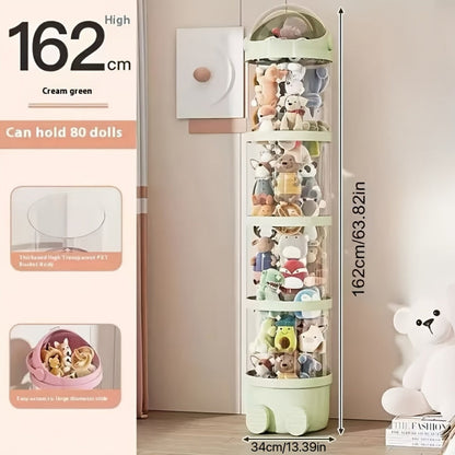 4-Layer Plastic Stuffed Animal Storage Tower, Vertical Toy Storage for Kids' Room detail image - detail view 3
