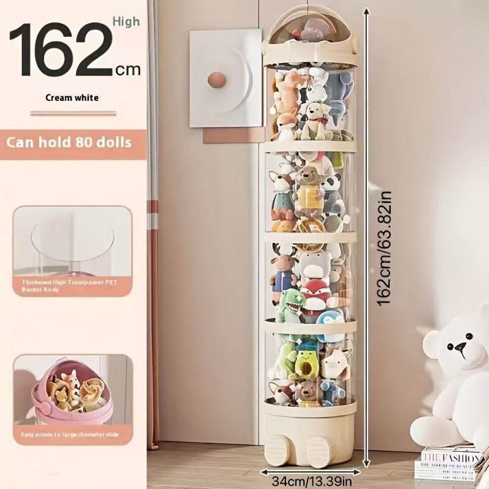 4-Layer Plastic Stuffed Animal Storage Tower, Vertical Toy Storage for Kids' Room detail image - detail view 5