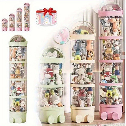 4-Layer Plastic Stuffed Animal Storage Tower, Vertical Toy Storage for Kids' Room detail image - detail view 8
