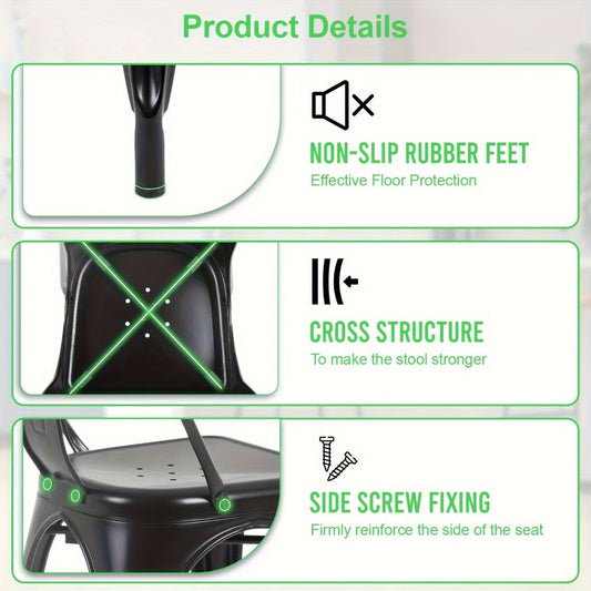4-Pack Metal Dining Chair, Kitchen Dining Seat for Comfortable Everyday Seating detail image