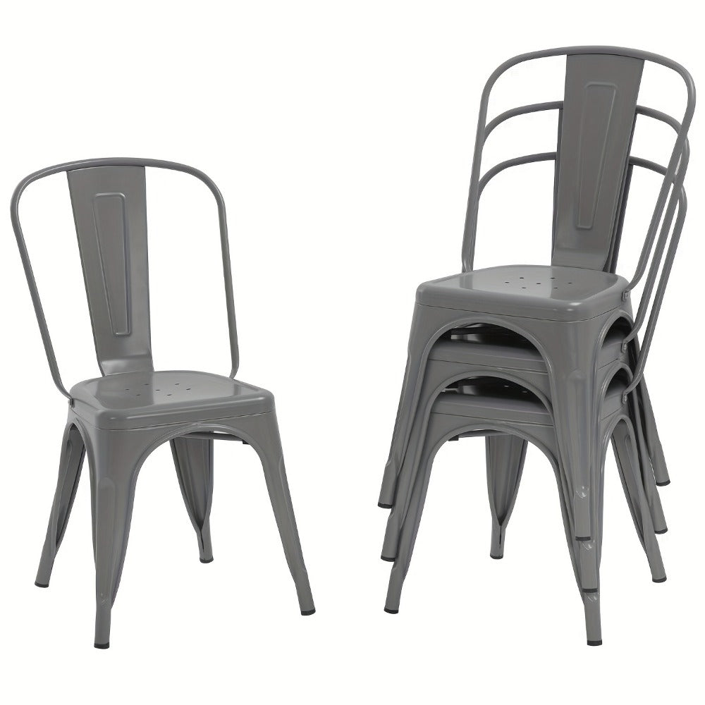 4-Pack Metal Dining Chair, Kitchen Dining Seat for Comfortable Everyday Seating detail image - detail view 8
