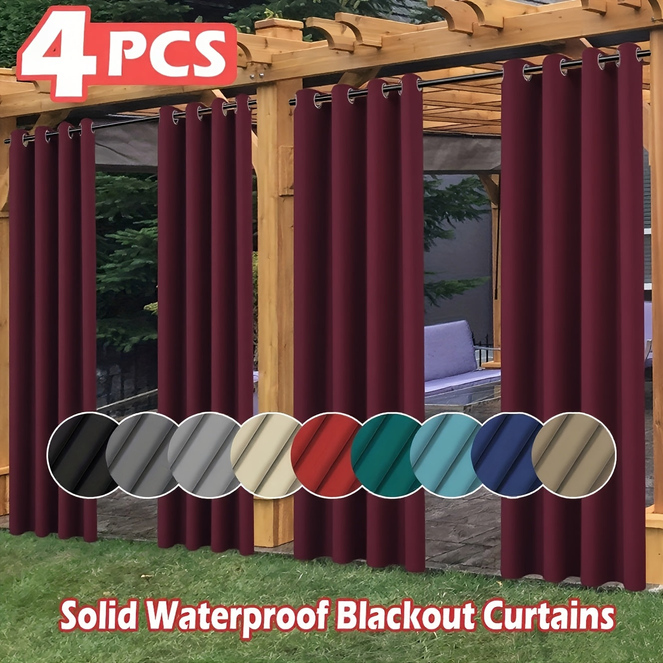 Outdoor Privacy Screen shown in the Black, 37"W x 54"L* 4 Panels option