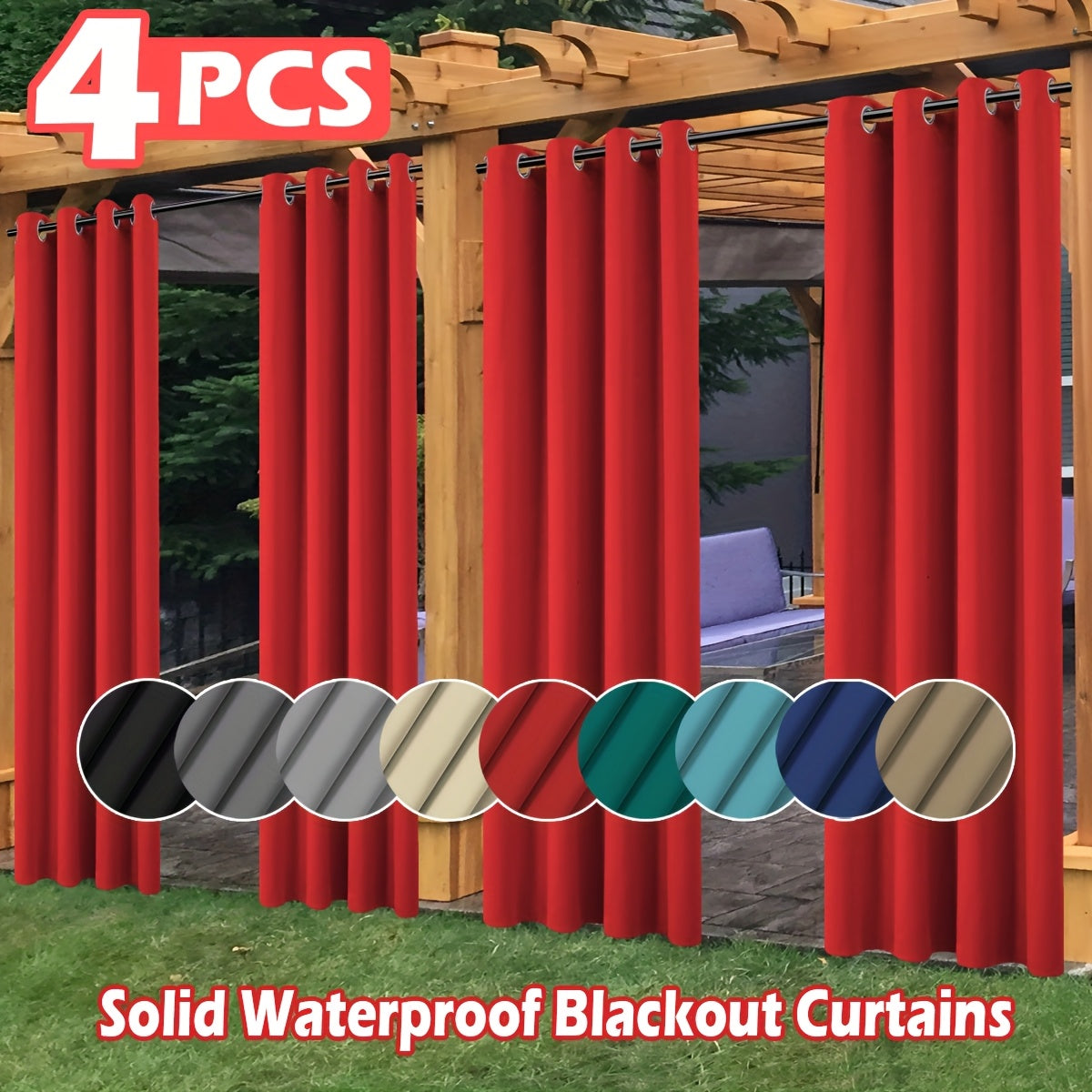 4-Pack Outdoor Privacy Screen with UV Protection and Waterproof Protection for Patio detail image - detail view 4