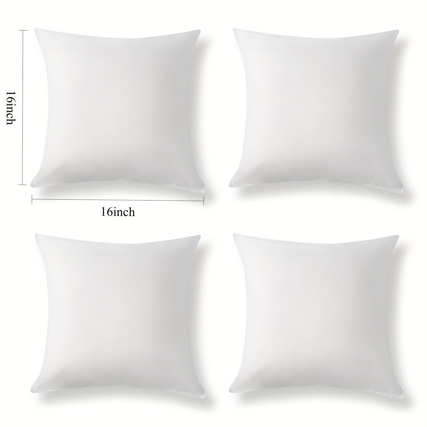 Pillow Inserts shown in the 16*16in 4 PC option