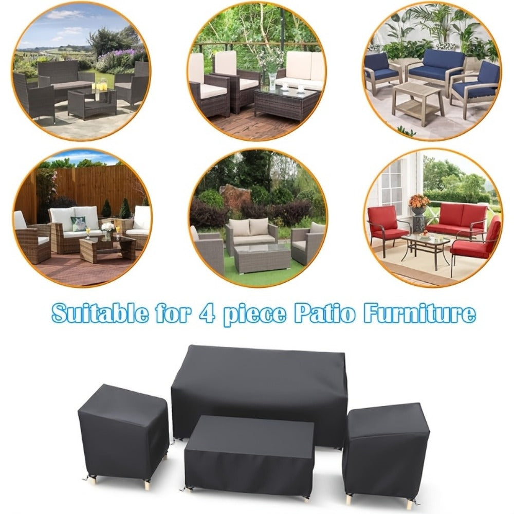 4-Piece Heavy-Duty Patio Furniture Cover with Two Chairs Included detail image