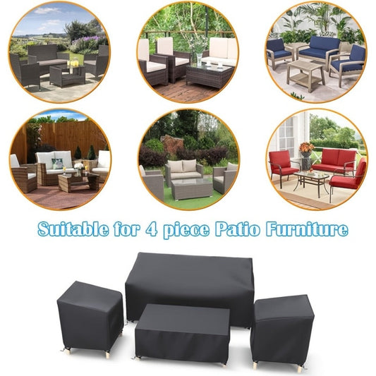 4-Piece Heavy-Duty Patio Furniture Cover with Two Chairs Included detail image