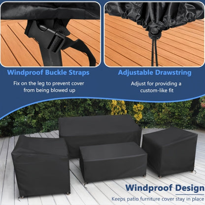 4-Piece Heavy-Duty Patio Furniture Cover with Two Chairs Included detail image - detail view 6
