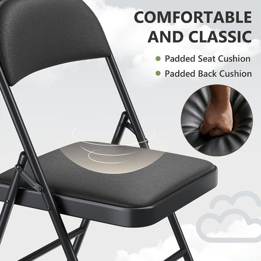 4-Piece Set Metal Folding Chair for Comfortable Everyday Seating in Home Office detail image