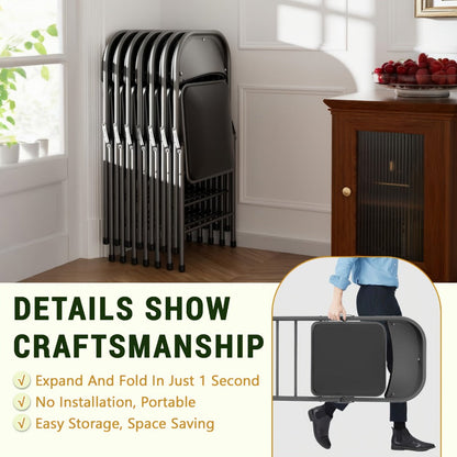 4-Piece Set Metal Folding Chair for Comfortable Everyday Seating in Home Office detail image - detail view 5