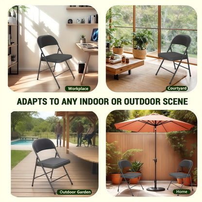 4-Piece Set Metal Folding Chair for Comfortable Everyday Seating in Home Office detail image - detail view 6