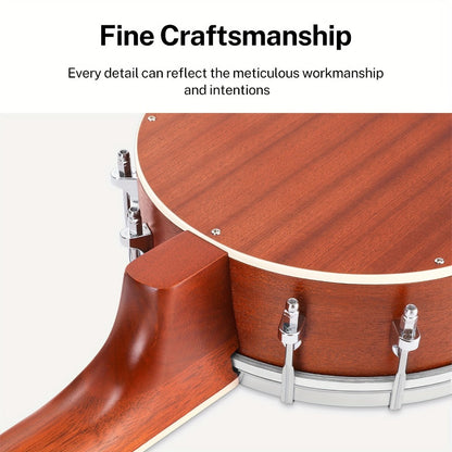 4-String Banjo Ukulele, 23-Inch Beginner Kit with Gig Bag and Picks detail image - detail view 5