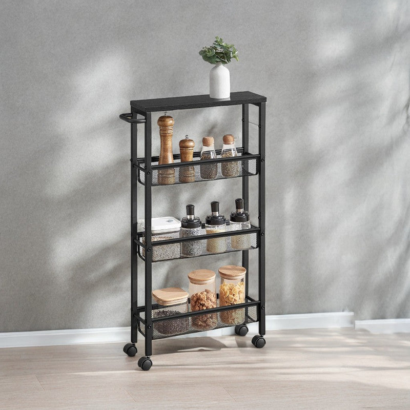 Kitchen Shelf shown in the Black and Black option