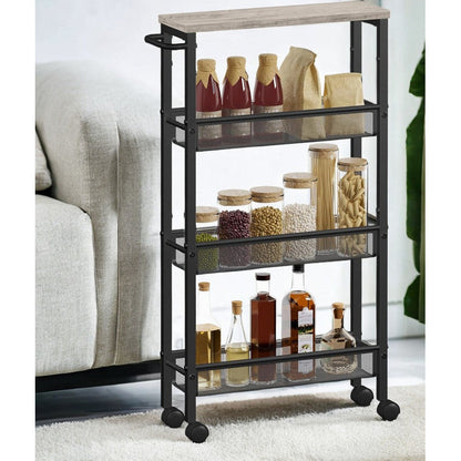 Kitchen Shelf shown in the Greige and Black option