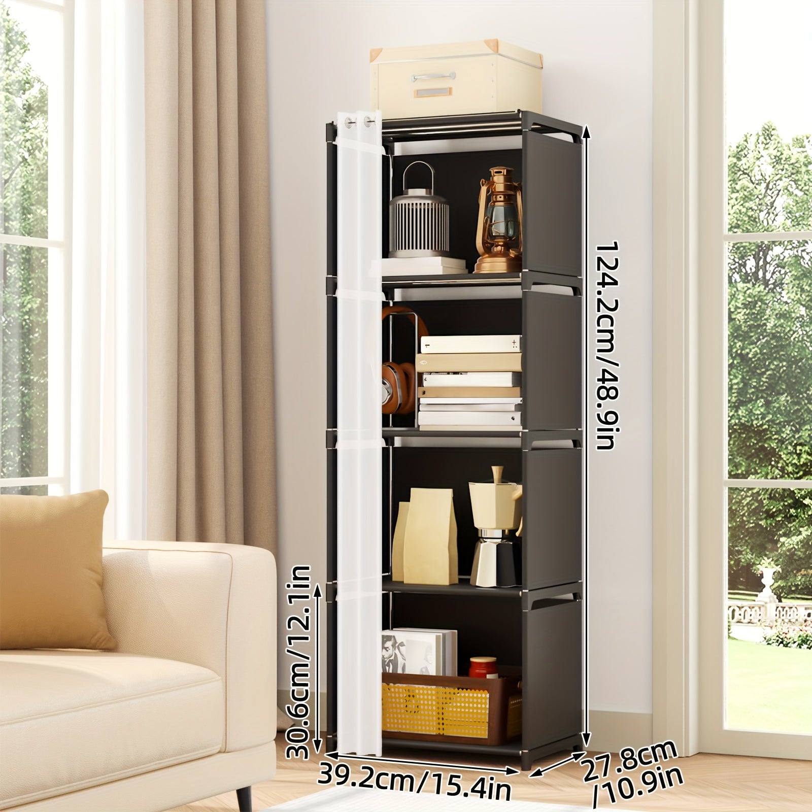 Bookshelf shown in the Black option