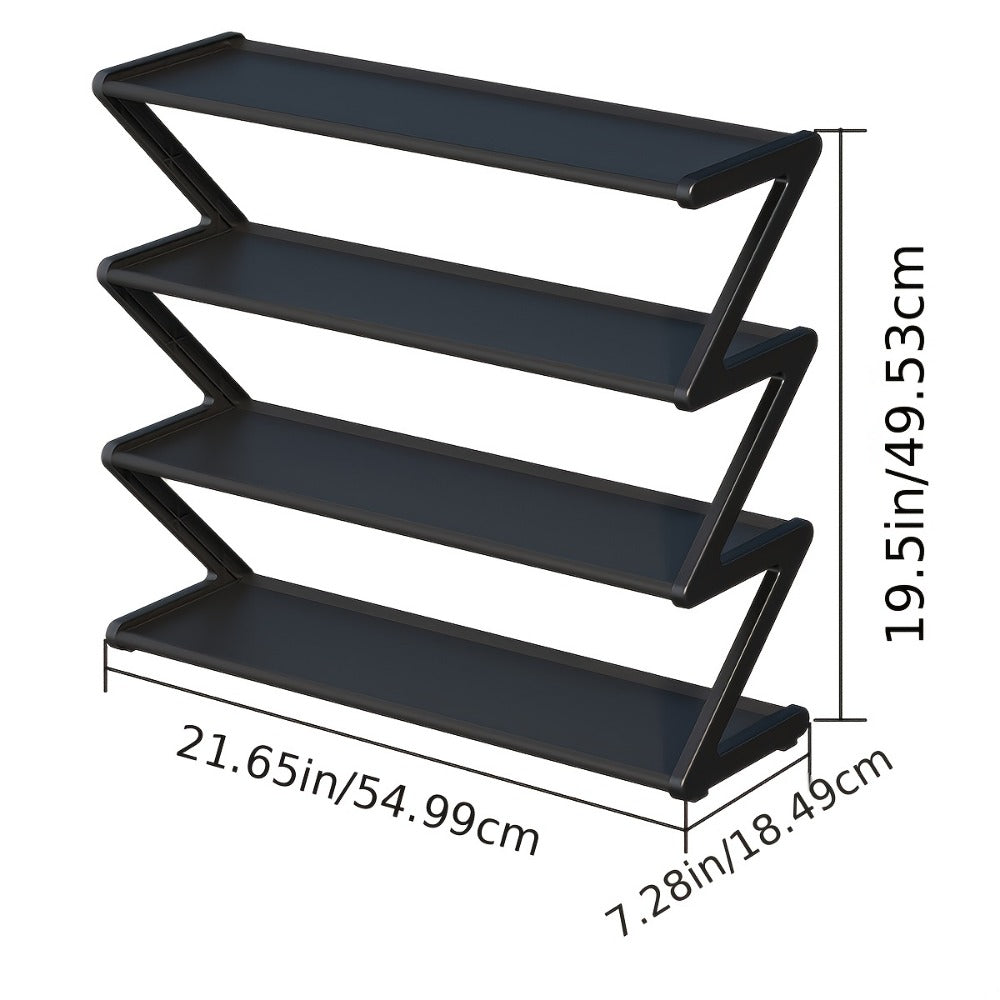 4-Tier Fabric Shoe Rack with Stackable Design and Tool-Free Assembly for Entryway detail image - detail view 11