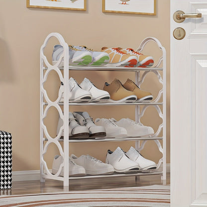 4-Tier Freestanding Shoe Cabinet with Stackable Design and Tool-Free Assembly for Entryway detail image