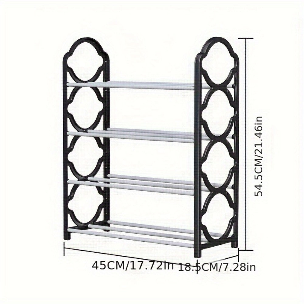 4-Tier Freestanding Shoe Cabinet with Stackable Design and Tool-Free Assembly for Entryway detail image - detail view 4