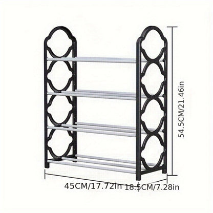 4-Tier Freestanding Shoe Cabinet with Stackable Design and Tool-Free Assembly for Entryway detail image - detail view 4