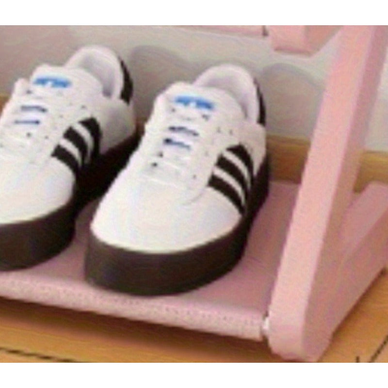 Shoe Rack shown in the pink color option