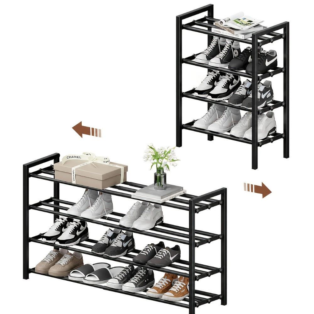 4-Tier Freestanding Shoe Rack with Tool-Free Assembly, Closet Shoe Shelf detail image - detail view 3