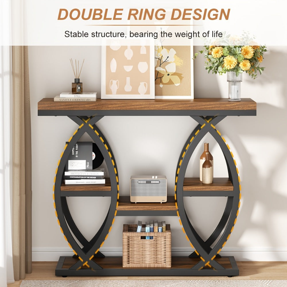 4-Tier Narrow Console Table with Open Shelves, Narrow Entryway Table detail image - detail view 11