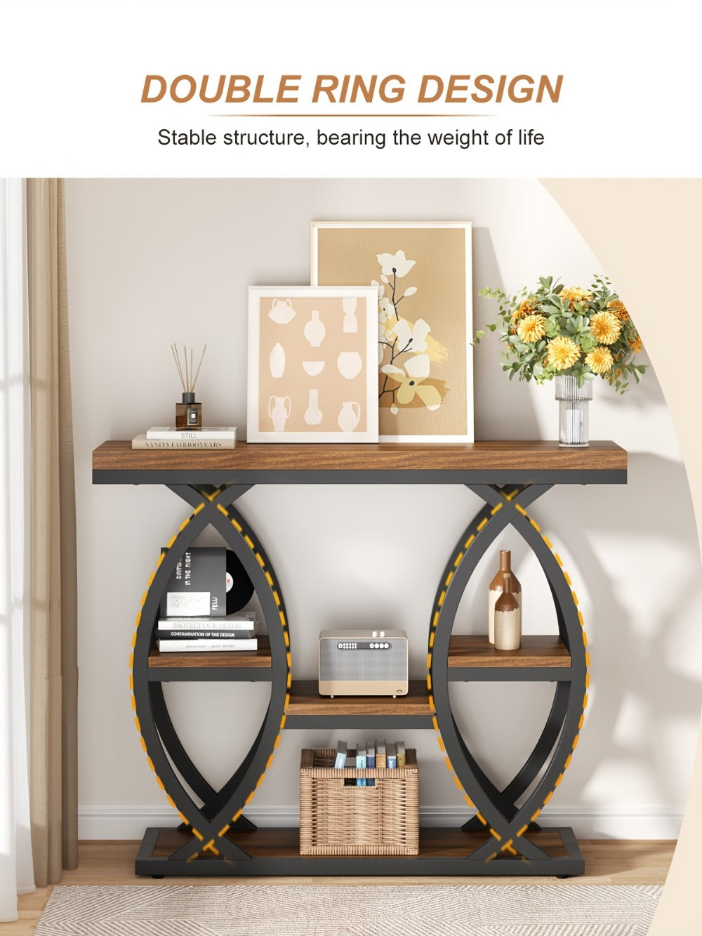 4-Tier Narrow Console Table with Open Shelves, Narrow Entryway Table detail image - detail view 15