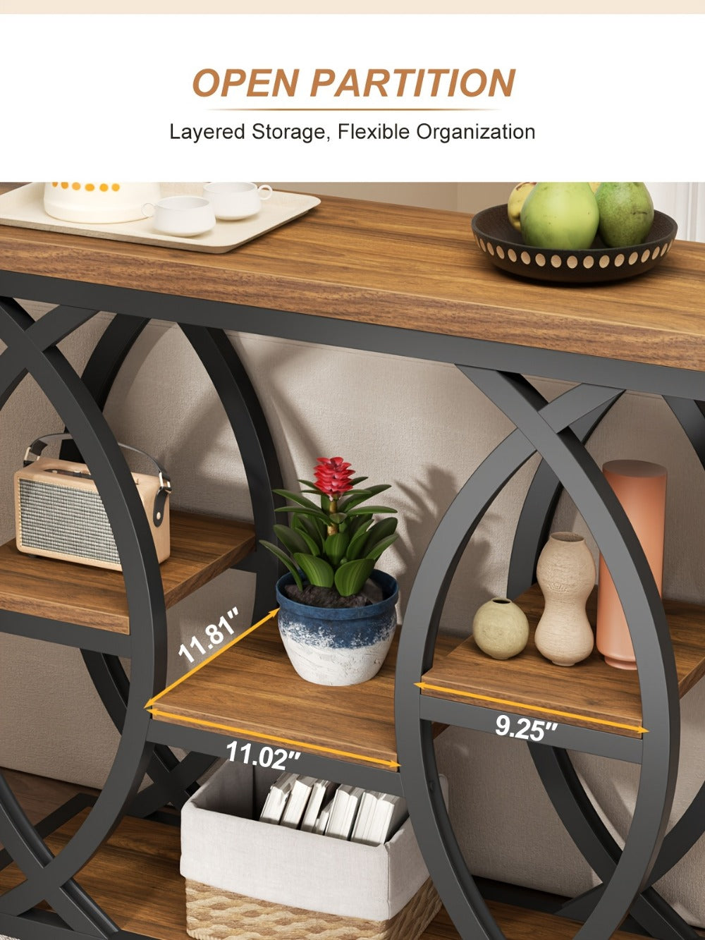 4-Tier Narrow Console Table with Open Shelves, Narrow Entryway Table detail image - detail view 18