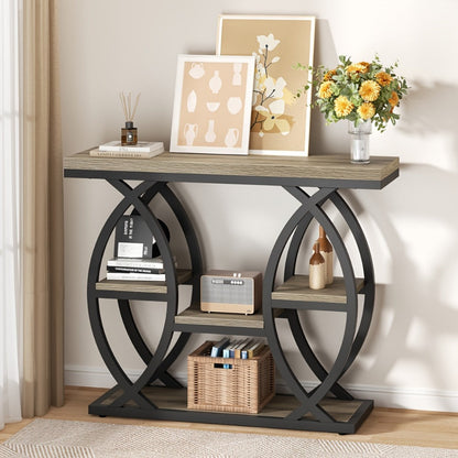 4-Tier Narrow Console Table with Open Shelves, Narrow Entryway Table detail image