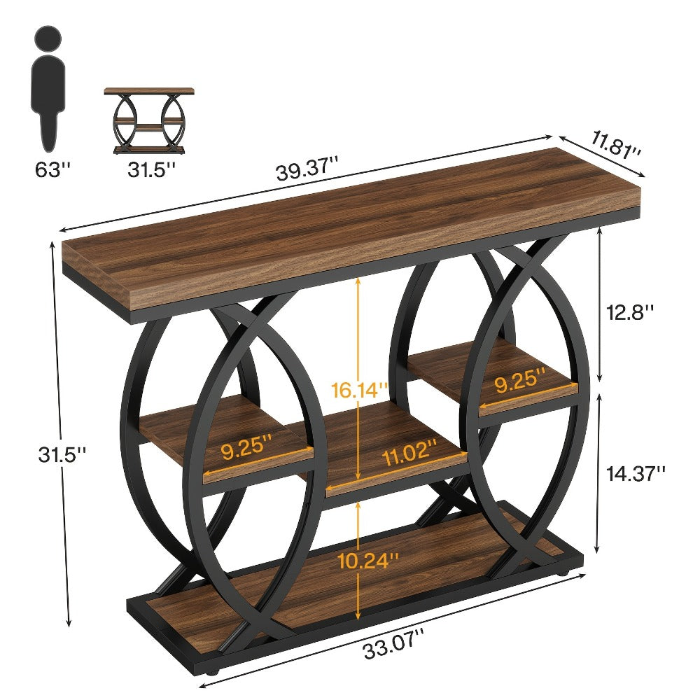 4-Tier Narrow Console Table with Open Shelves, Narrow Entryway Table detail image - detail view 4