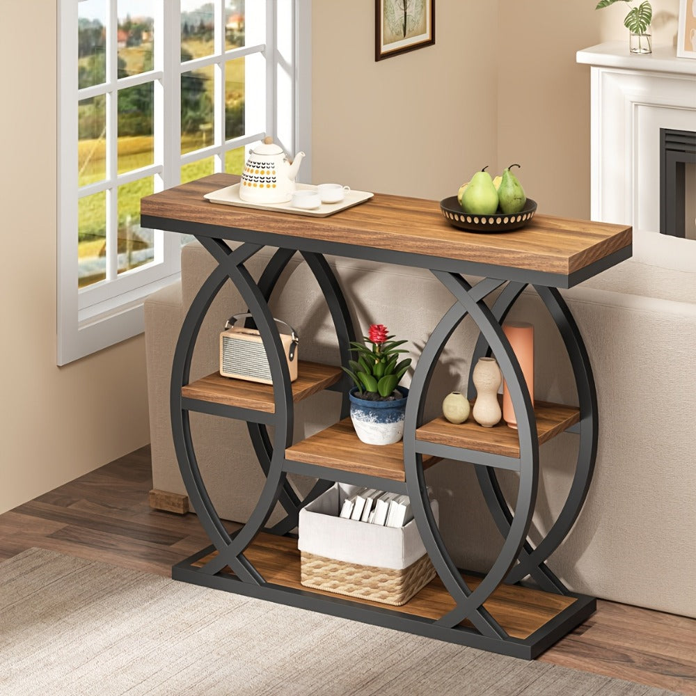4-Tier Narrow Console Table with Open Shelves, Narrow Entryway Table detail image - detail view 6