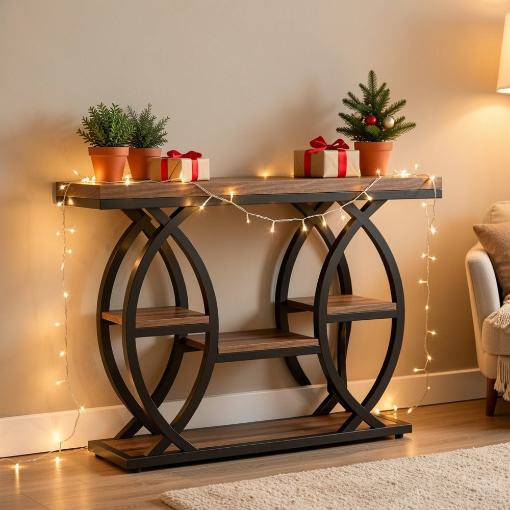 4-Tier Narrow Console Table with Open Shelves, Narrow Entryway Table detail image - detail view 8