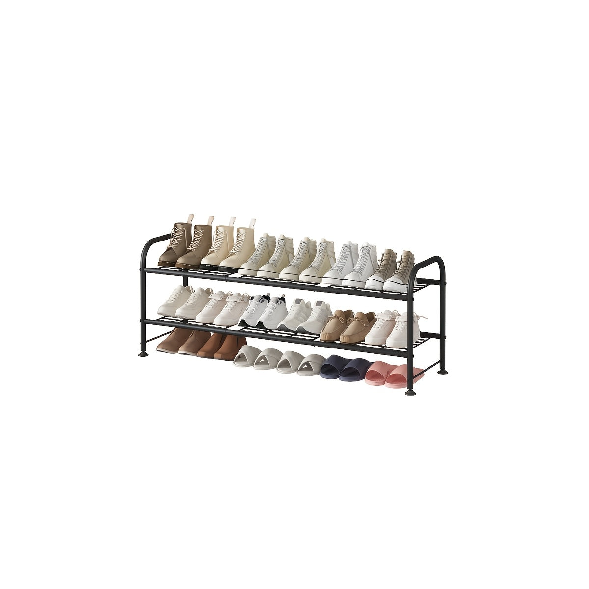 Shoe Rack shown in the Black, 2 Tiers option