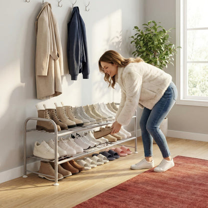 4-Tier Wide Shoe Rack with Large-Capacity Storage and Tool-Free Assembly detail image - detail view 12