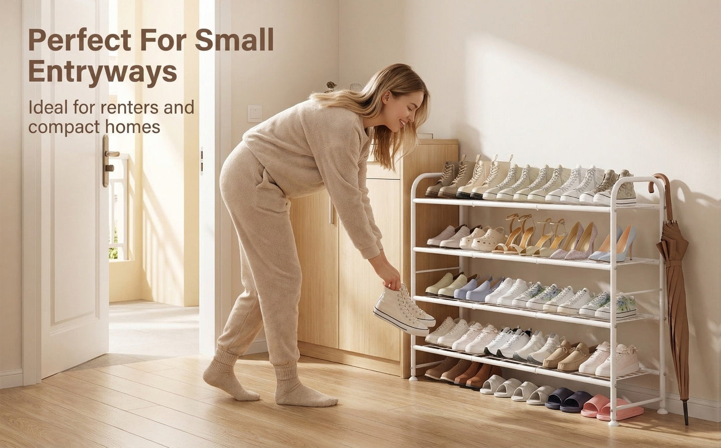 4-Tier Wide Shoe Rack with Large-Capacity Storage and Tool-Free Assembly detail image - detail view 28