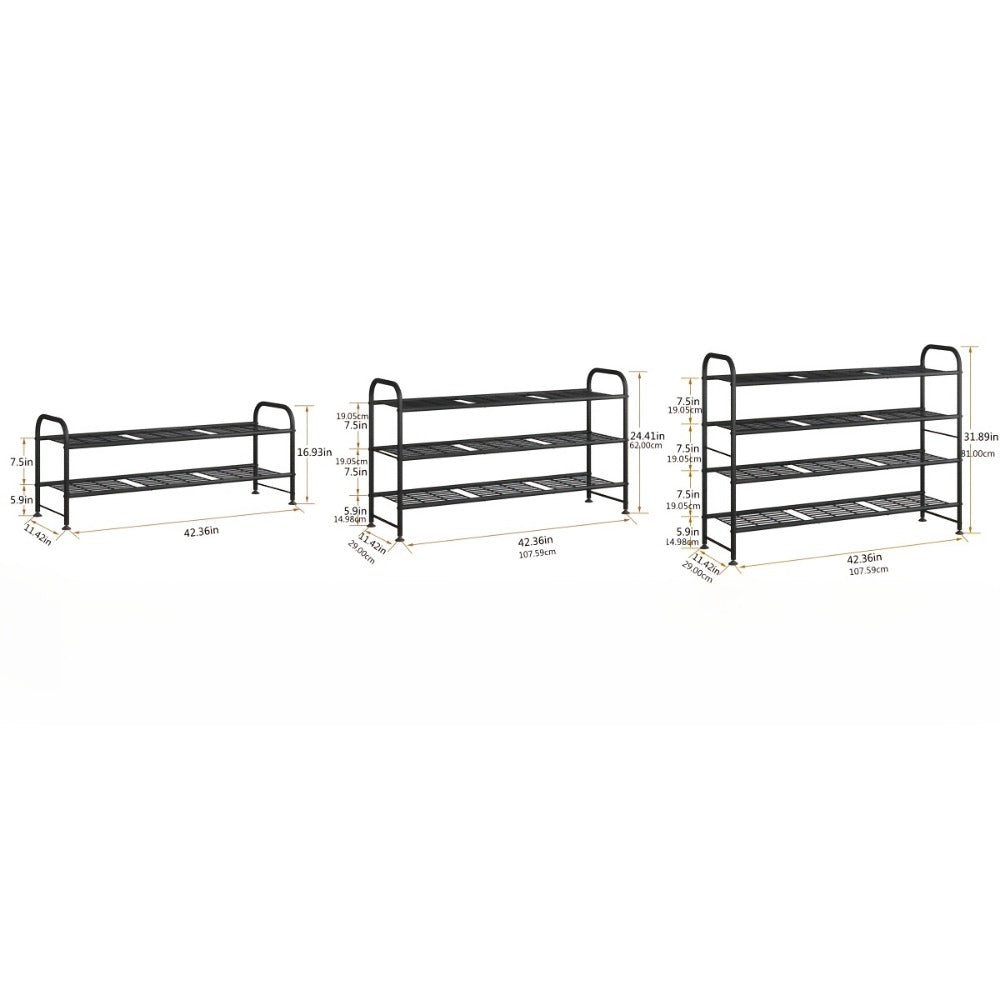 4-Tier Wide Shoe Rack with Large-Capacity Storage and Tool-Free Assembly detail image - detail view 4