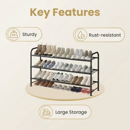 4-Tier Wide Shoe Rack with Large-Capacity Storage and Tool-Free Assembly detail image - detail view 6