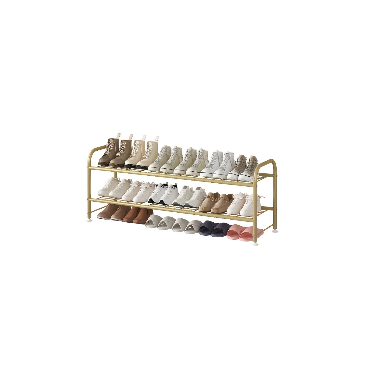Shoe Rack shown in the Golden, 2 Tiers option